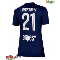 Camiseta Paris Saint-Germain Lucas Hernandez #21 Primera Equipación para mujer 2025-26 manga corta